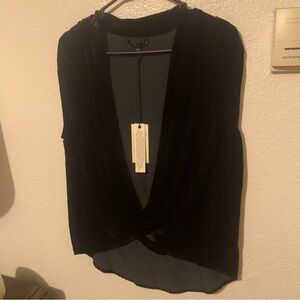 Maven West black velvet vest NWT